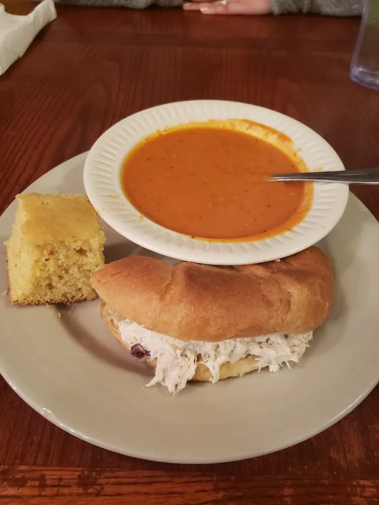 1 2 Tennessee Chicken Salad Sandwich with Tomato Soup