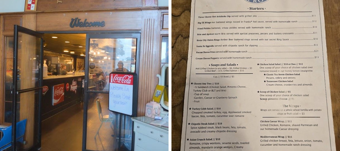Texas Tea Room Menu