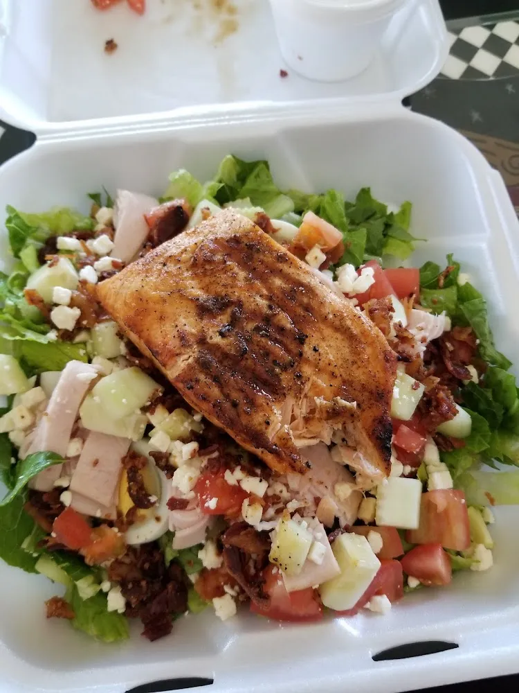 Cobb Salad with Salmon Added